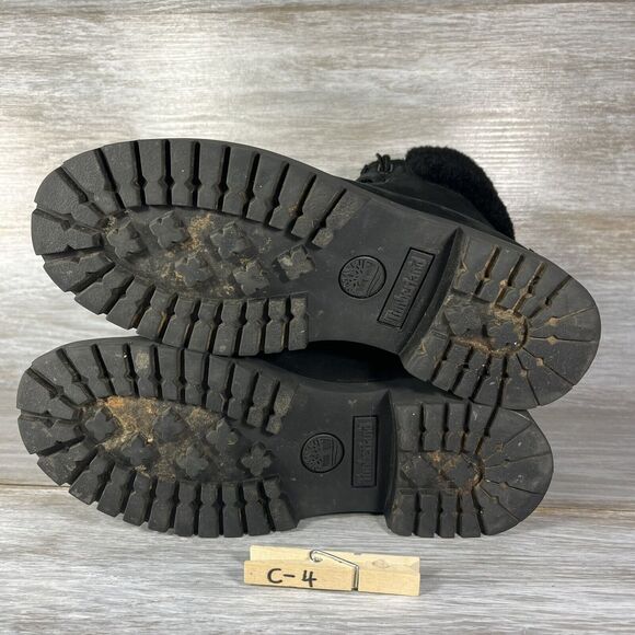 Timberland Women’s Jayne Waterproof Sherling Convenience Black Boots Size 6 - Picture 9 of 10